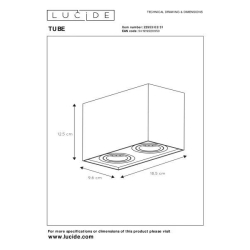 Lucide TUBE - stropní svítidlo - GU10 - Bílá 22953/02/31