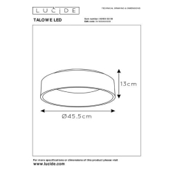 Lucide 46100/32/30 TALOWE - Stropní svítidlo - Ø 45 cm - LED stmívatelné - 1x30W 3000K - černá