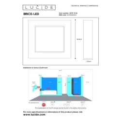 Lucide 28117/11/30 BRICE-LED svítidlo stropní Dim 8W  IP44 