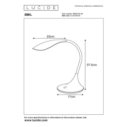 Lucide EMIL - stolní lampa - Ø 17 cm - stmívatelné - 1x4W 3000K - Černá 18652/06/30