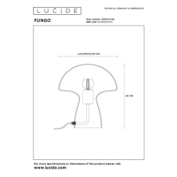 Lucide FUNGO stolní lampa 1xE27 kouřově šedá