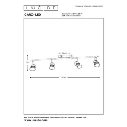 Lucide CARO-LED - stropní svítidlo - LED - GU10 - 4x5W 2700K - Bílá 13955/20/31