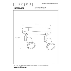 Lucide JASTER-LED - stropní svítidlo - LED - GU10 - 2x5W 2700K - Bílá 11903/10/31