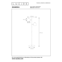 Lucide 03703/10/30 SKANSKA-LED lampa stojací 2x4W H140cm černá