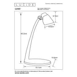 Lucide LUDO LED stolní lampa 1x4,5W 3000K bílá