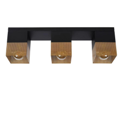 Lucide RENATE Stropní svítidlo  3x E27/40W černá/zlatá