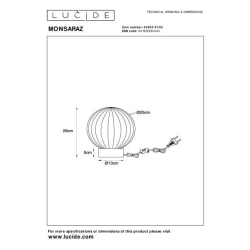 Lucide MONSARAZ stolní lampa Ø 25 cm 1xE27 jantarová