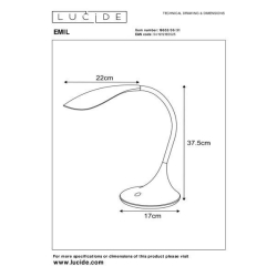 Lucide EMIL - stolní lampa - Ø 17 cm - stmívatelné - 1x4W 3000K - Bílá 18652/06/31