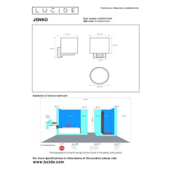 Lucide JENNO nástěnné svítidlo koupelnové G9/33W