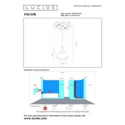 Lucide FAVORI koupelnové závěsné stropní svítidlo Ø 9 cm 1xGU10 IP44 bílá