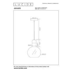 Lucide JULIUS závěsné stropní svítidlo Ø 28 cm 1xE27 opálová