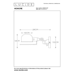 Lucide HONORE - nástěnné svítidlo - Rezavě Hnědá 45252/01/97