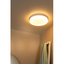 LED stropní svítidlo BISKIT do koupelny - Ø 40 cm - 1x36W 2700K - IP44 - Senzor pohybu & Den/Noc - Bílá