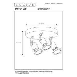 Lucide JASTER-LED - stropní svítidlo - Ø 20 cm - LED - GU10 - 3x5W 2700K - Černá 11903/15/30