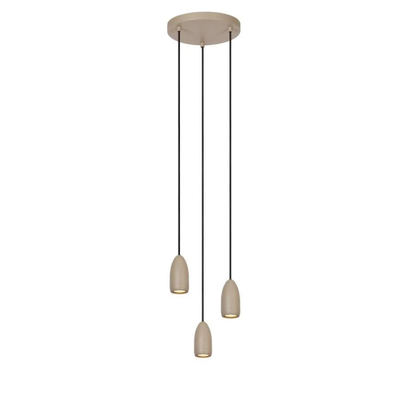 Lucide EVORA - Pendant light - D25 cm - 3xGU10 - Taupe