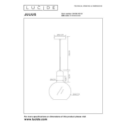 Lucide JULIUS závěsné stropní svítidlo Ø 40 cm 1xE27 opálová