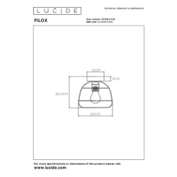 Lucide FILOX stropní svítidlo Ø20 cm 1xE27 Černá