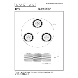 Lucide 70184/03/11 ERYN svítidlo stropní Ø38cm 3xG9 