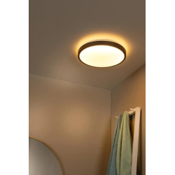 LED stropní svítidlo DASHER do koupelny - Ø 41 cm - 1x24W 2700K - IP44 - Senzor pohybu & Den/Noc - Černá