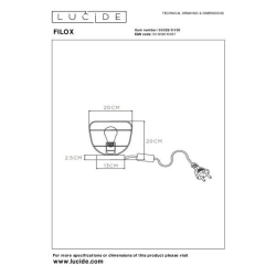 Lucide FILOX stolní lampa Ø 20 cm 1xE27 černá