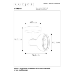 Lucide SENSAS bodové stropní svítidlo 1xES111 bílá