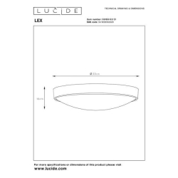 Lucide LEX - stropní svítidlo - Ø 33 cm - Bílá 08109/02/31