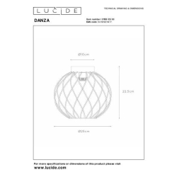 Lucide DANZA - stropní svítidlo - Ø25 cm - 1xE27 - černá