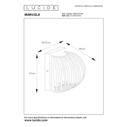 Lucide MANUELA nástěnné svítidlo E14/40W černé