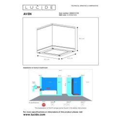 Lucide AVEN Stropní bodové hranaté Gu10/50W  černá