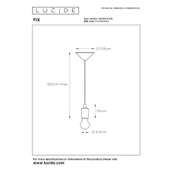 Lucide FIX - závěsné svítidlo - Ø 10 cm - Černá 08408/01/30