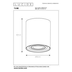 Lucide TUBE - stropní svítidlo - Ø 9,6 cm - GU10 - Bílá 22952/01/31