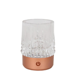 Lucide LILI - Nabíjecí stolní lampa - Baterie/baterie - Ø 8 cm - LED Dim to warm - 1x3W 2700K/3000K - Copper - Set of 3