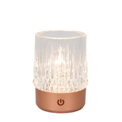 Lucide LILI - Nabíjecí stolní lampa - Baterie/baterie - Ø 8 cm - LED Dim to warm - 1x3W 2700K/3000K - Copper - Set of 3