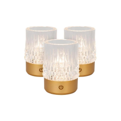 Lucide LILI - Nabíjecí stolní lampa - Baterie/baterie - Ø 8 cm - LED Dim to warm - 1x3W 2700K/3000K - Matt Gold / Mosaz - Sa