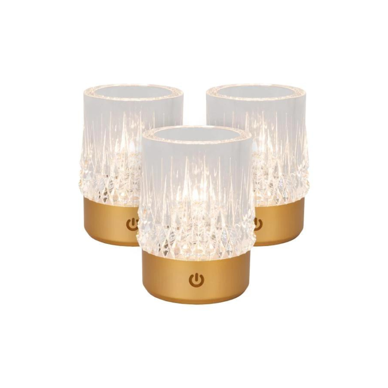 Lucide LILI - Nabíjecí stolní lampa - Baterie/baterie - Ø 8 cm - LED Dim to warm - 1x3W 2700K/3000K - Matt Gold / Mosaz - Sa