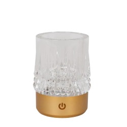 Lucide LILI - Nabíjecí stolní lampa - Baterie/baterie - Ø 8 cm - LED Dim to warm - 1x3W 2700K/3000K - Matt Gold / Mosaz - Sa