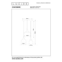 Lucide CHAYANNE - Závěsné světlo - 3xE14 - Černá