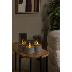 Lucide VELAS - Stolní lampa - Baterie - Ø 8 cm - LED - 3x0,2W 2700K - Smoke Grey - Sada 3 ks