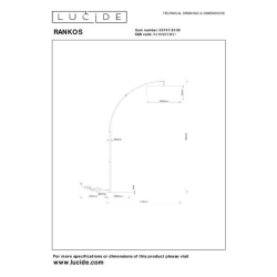 Lucide RANKOS - Stojací lampa Arc - 1xE27 - Černá