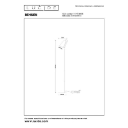 Lucide BENSEN - Stojací lampa - 1xE14 - Šedá