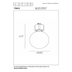 Lucide TRACK TYCHO Track spot - 1-okruhový Systém osvětlení kolejí - 1xG9 - Opal (prodloužení)