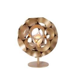 Lucide HANNELORE - Stolní lampa - Ø 25 cm - 1xE27 - Matt Gold / Mosaz