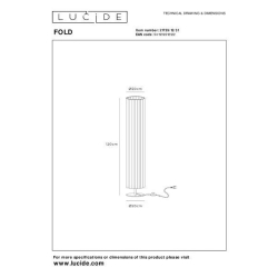 Lucide FOLD - Stojací lampa - Ø 20 cm - 2xE27 - Bílá