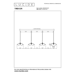 Lucide TREVOR - Závěsné světlo - 4xG9 - Opál