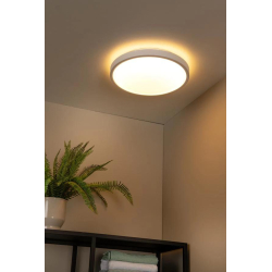 Lucide DASHER - Zapuštěné stropní světlo Koupelna - Ø 41 cm - LED - 1x24W 2700K - IP44 - Senzor pohybu & Den/Noc - Bílá