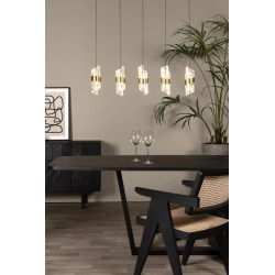 Lucide KLIGANDE - Závěsné svítidlo - LED Dim. - 5x7,8W 2700K - Matt Gold / Mosaz