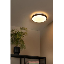 Lucide DASHER - Zapuštěné stropní světlo Koupelna - Ø 34,8 cm - LED - 1x18W 2700K - IP44 - Senzor pohybu & Den/Noc - Čern