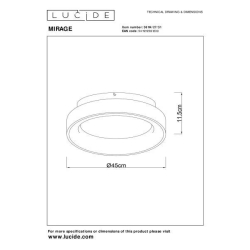 Lucide MIRAGE - Zapuštěné stropní svítidlo - Ø 45 cm - LED Rozm. - 1x33W 2700K - Bílá