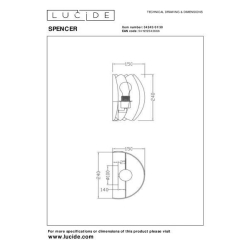 Lucide SPENCER - Nástěnné svítidlo - 1xE27 - Černá