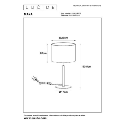 Lucide MAYA - Stolní lampa - Ø 26 cm - 1xE27 - Černá